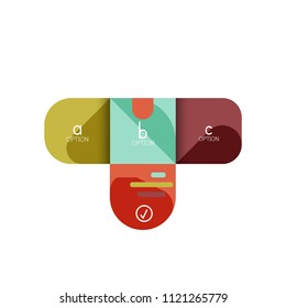 Infographics option and step by step in rounded squares, element of chart, graph, diagram with options, parts, processes. Vector business template for presentation or web info banner