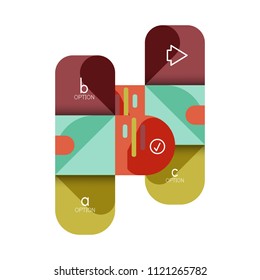 Infographics option and step by step in rounded squares, element of chart, graph, diagram with options, parts, processes. Vector business template for presentation or web info banner