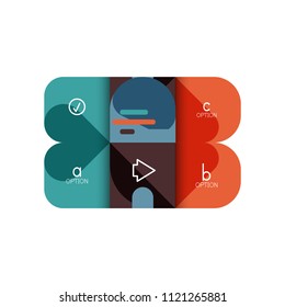 Infographics option and step by step in rounded squares, element of chart, graph, diagram with options, parts, processes. Vector business template for presentation or web info banner