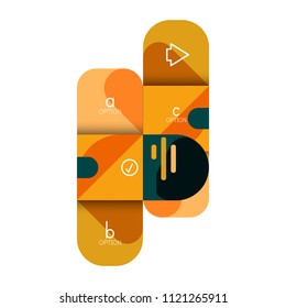 Infographics option and step by step in rounded squares, element of chart, graph, diagram with options, parts, processes. Vector business template for presentation or web info banner