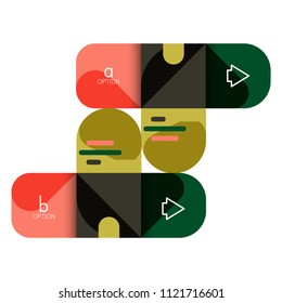 Infographics option and step by step in rounded squares, element of chart, graph, diagram with options, parts, processes. Vector business template for presentation or web info banner