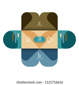Infographics option and step by step in rounded squares, element of chart, graph, diagram with options, parts, processes. Vector business template for presentation or web info banner
