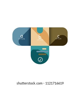 Infographics option and step by step in rounded squares, element of chart, graph, diagram with options, parts, processes. Vector business template for presentation or web info banner