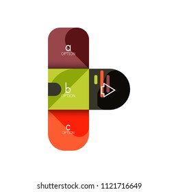 Infographics option and step by step in rounded squares, element of chart, graph, diagram with options, parts, processes. Vector business template for presentation or web info banner
