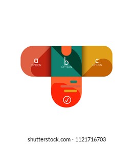 Infographics option and step by step in rounded squares, element of chart, graph, diagram with options, parts, processes. Vector business template for presentation or web info banner