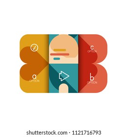Infographics option and step by step in rounded squares, element of chart, graph, diagram with options, parts, processes. Vector business template for presentation or web info banner