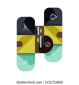 Infographics option and step by step in rounded squares, element of chart, graph, diagram with options, parts, processes. Vector business template for presentation or web info banner