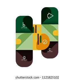 Infographics option and step by step in rounded squares, element of chart, graph, diagram with options, parts, processes. Vector business template for presentation or web info banner