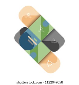 Infographics option and step by step in rounded squares, element of chart, graph, diagram with options, parts, processes. Vector business template for presentation or web info banner