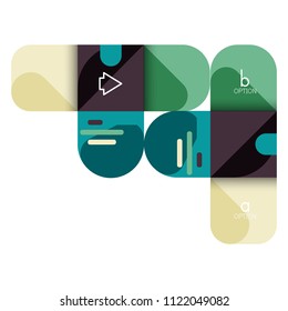 Infographics option and step by step in rounded squares, element of chart, graph, diagram with options, parts, processes. Vector business template for presentation or web info banner