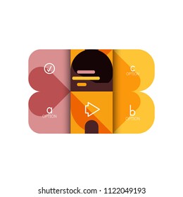 Infographics option and step by step in rounded squares, element of chart, graph, diagram with options, parts, processes. Vector business template for presentation or web info banner
