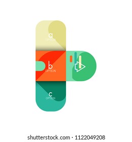 Infographics option and step by step in rounded squares, element of chart, graph, diagram with options, parts, processes. Vector business template for presentation or web info banner