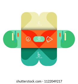 Infographics option and step by step in rounded squares, element of chart, graph, diagram with options, parts, processes. Vector business template for presentation or web info banner