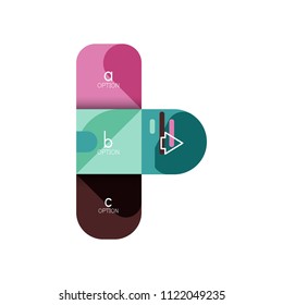 Infographics option and step by step in rounded squares, element of chart, graph, diagram with options, parts, processes. Vector business template for presentation or web info banner