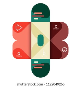 Infographics option and step by step in rounded squares, element of chart, graph, diagram with options, parts, processes. Vector business template for presentation or web info banner