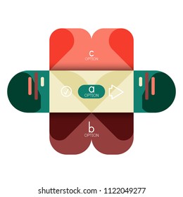 Infographics option and step by step in rounded squares, element of chart, graph, diagram with options, parts, processes. Vector business template for presentation or web info banner