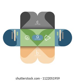 Infographics option and step by step in rounded squares, element of chart, graph, diagram with options, parts, processes. Vector business template for presentation or web info banner