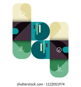 Infographics option and step by step in rounded squares, element of chart, graph, diagram with options, parts, processes. Vector business template for presentation or web info banner