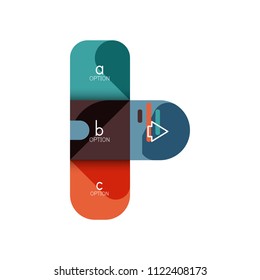 Infographics option and step by step in rounded squares, element of chart, graph, diagram with options, parts, processes. Vector business template for presentation or web info banner