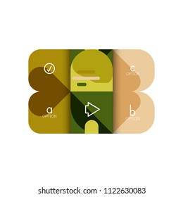 Infographics option and step by step in rounded squares, element of chart, graph, diagram with options, parts, processes. Vector business template for presentation or web info banner