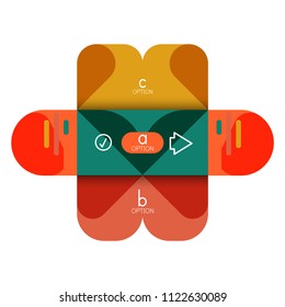 Infographics option and step by step in rounded squares, element of chart, graph, diagram with options, parts, processes. Vector business template for presentation or web info banner