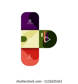 Infographics option and step by step in rounded squares, element of chart, graph, diagram with options, parts, processes. Vector business template for presentation or web info banner
