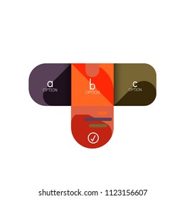 Infographics option and step by step in rounded squares, element of chart, graph, diagram with options, parts, processes. Vector business template for presentation or web info banner