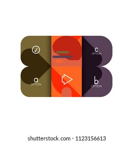 Infographics option and step by step in rounded squares, element of chart, graph, diagram with options, parts, processes. Vector business template for presentation or web info banner