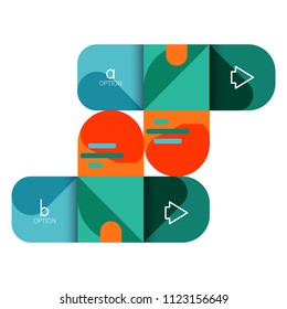 Infographics option and step by step in rounded squares, element of chart, graph, diagram with options, parts, processes. Vector business template for presentation or web info banner
