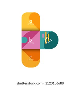 Infographics option and step by step in rounded squares, element of chart, graph, diagram with options, parts, processes. Vector business template for presentation or web info banner