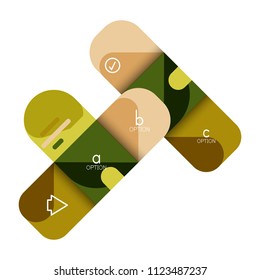 Infographics option and step by step in rounded squares, element of chart, graph, diagram with options, parts, processes. Vector business template for presentation or web info banner