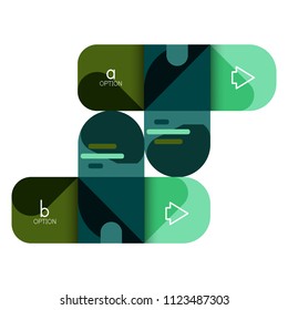Infographics option and step by step in rounded squares, element of chart, graph, diagram with options, parts, processes. Vector business template for presentation or web info banner