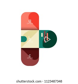 Infographics option and step by step in rounded squares, element of chart, graph, diagram with options, parts, processes. Vector business template for presentation or web info banner
