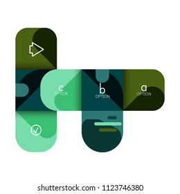 Infographics option and step by step in rounded squares, element of chart, graph, diagram with options, parts, processes. Vector business template for presentation or web info banner