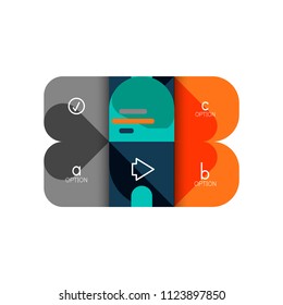 Infographics option and step by step in rounded squares, element of chart, graph, diagram with options, parts, processes. Vector business template for presentation or web info banner