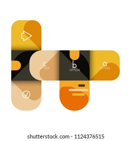 Infographics option and step by step in rounded squares, element of chart, graph, diagram with options, parts, processes. Vector business template for presentation or web info banner