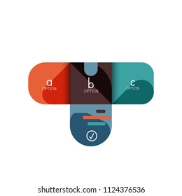 Infographics option and step by step in rounded squares, element of chart, graph, diagram with options, parts, processes. Vector business template for presentation or web info banner