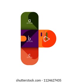 Infographics option and step by step in rounded squares, element of chart, graph, diagram with options, parts, processes. Vector business template for presentation or web info banner