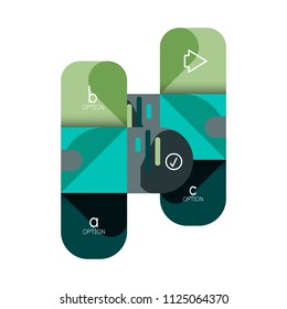 Infographics option and step by step in rounded squares, element of chart, graph, diagram with options, parts, processes. Vector business template for presentation or web info banner