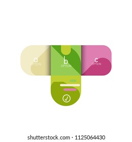 Infographics option and step by step in rounded squares, element of chart, graph, diagram with options, parts, processes. Vector business template for presentation or web info banner