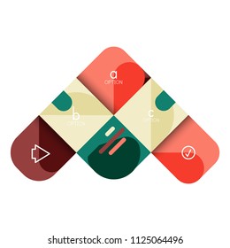 Infographics option and step by step in rounded squares, element of chart, graph, diagram with options, parts, processes. Vector business template for presentation or web info banner