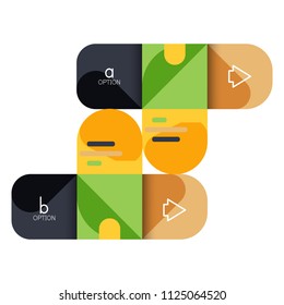 Infographics option and step by step in rounded squares, element of chart, graph, diagram with options, parts, processes. Vector business template for presentation or web info banner
