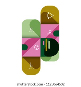 Infographics option and step by step in rounded squares, element of chart, graph, diagram with options, parts, processes. Vector business template for presentation or web info banner