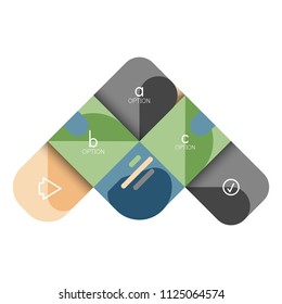 Infographics option and step by step in rounded squares, element of chart, graph, diagram with options, parts, processes. Vector business template for presentation or web info banner