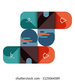 Infographics option and step by step in rounded squares, element of chart, graph, diagram with options, parts, processes. Vector business template for presentation or web info banner