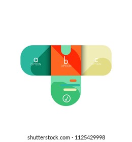 Infographics option and step by step in rounded squares, element of chart, graph, diagram with options, parts, processes. Vector business template for presentation or web info banner