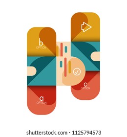 Infographics option and step by step in rounded squares, element of chart, graph, diagram with options, parts, processes. Vector business template for presentation or web info banner