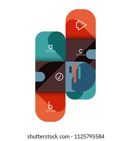 Infographics option and step by step in rounded squares, element of chart, graph, diagram with options, parts, processes. Vector business template for presentation or web info banner