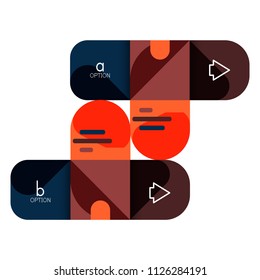 Infographics option and step by step in rounded squares, element of chart, graph, diagram with options, parts, processes. Vector business template for presentation or web info banner