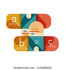 Infographics option and step by step in rounded squares, element of chart, graph, diagram with options, parts, processes. Vector business template for presentation or web info banner